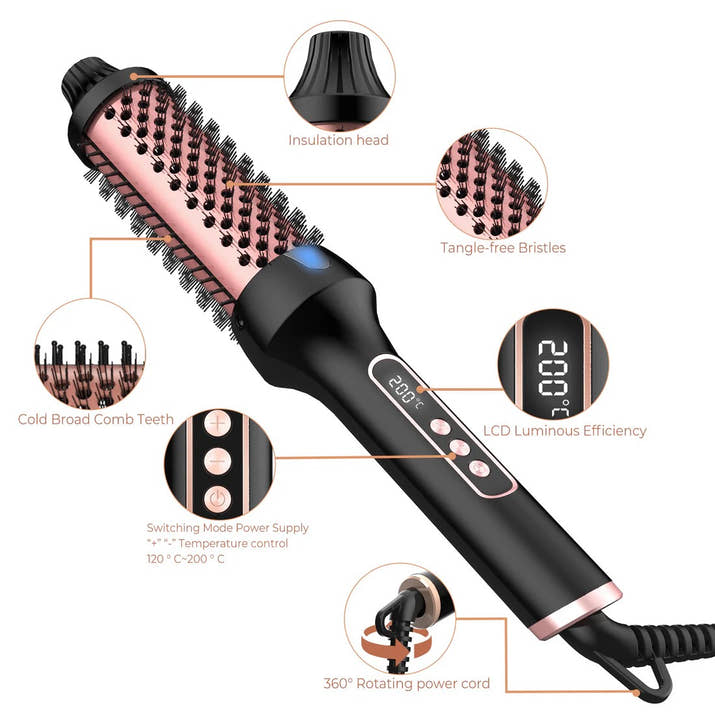 3-in-1 Hair Styling Brush - Dry, Straighten & Curl in Minutes