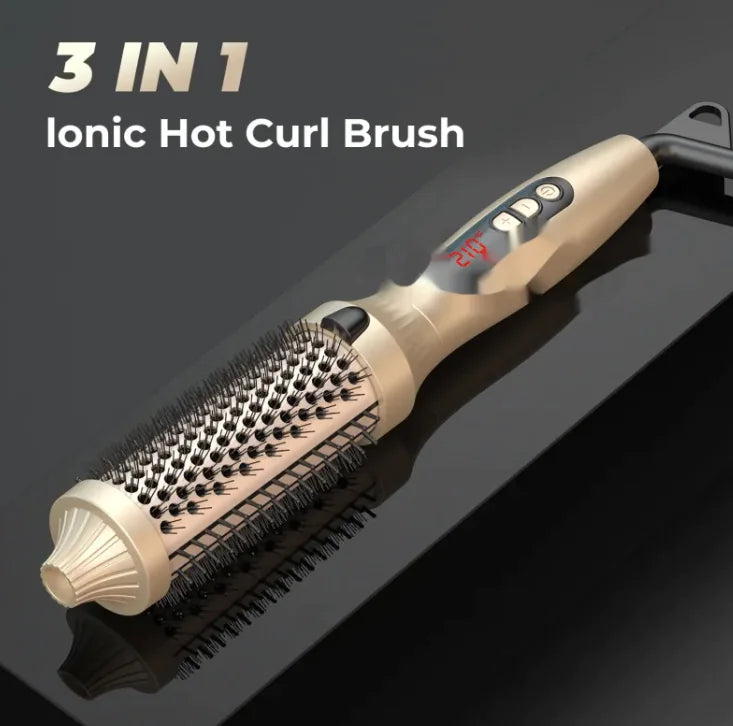 3-in-1 Hair Styling Brush - Dry, Straighten & Curl in Minutes
